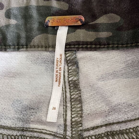 Free People Urban Outfitters Camo High-Rise Skinny Stretch Jeans Green 26 - Picture 8 of 10